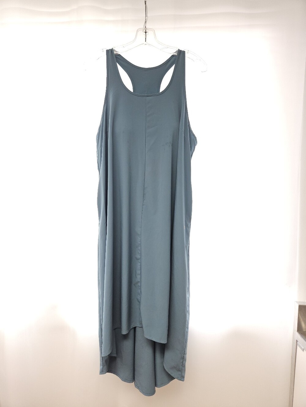 HALARA Sleeveless High-Low Dress in Teal Blue Sz L